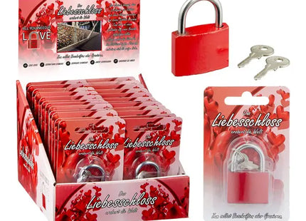 Rote Liebesschlösser, Romantische Vorhängeschlösser, 38mm, 2er-Set TK Gruppe® Grosshandel 