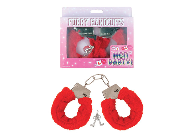Rote Metall-Handschellen Mit Plüsch - Robuste Bdsm-Bondage-Fesseln TK Gruppe® Grosshandel 