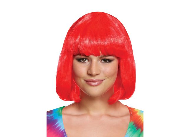 Rote Perücke Mittellang 120G - Hochwertige Karnevalsperücke, Party & Cosplay, Hitzebeständig TK Gruppe® Grosshandel 