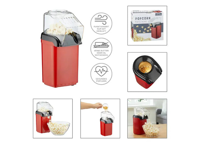 Rote Popcornbereiter - Ca. 27cm Höhe, Popcornmaschine TK Gruppe® Grosshandel 