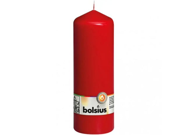 Rote Stabkerze, 200mm Höhe x 68mm Durchmesser - Lebendige Raumdekoration TK Gruppe® Grosshandel 