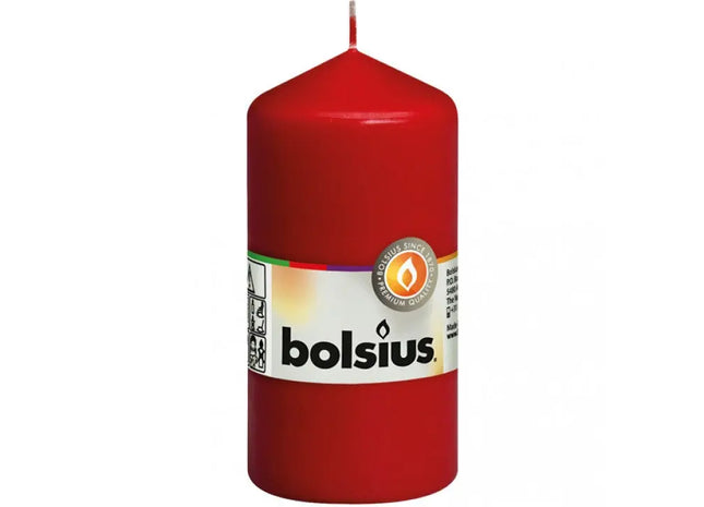 Rote Stumpenkerze, Elegante 120mm Höhe x 58mm Durchmesser, Stilvolle Deko TK Gruppe® Grosshandel 