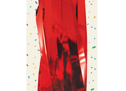 Rote Turfolie, Geschnitten 1,2 cm Breit, 92 x 244 cm - Dekorative Türvorhangfolie TK Gruppe® Grosshandel 