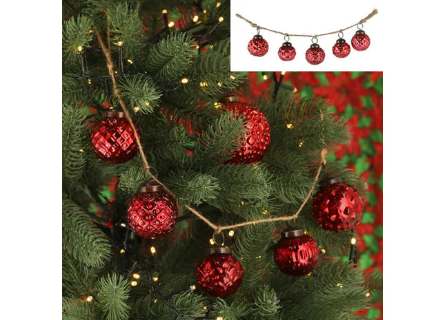 Rote Weihnachtsgirlande mit Kugeln – Festliches Ornament, 50cm TK Gruppe® Grosshandel 