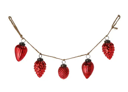 Rote Zapfen-Girlande, Festliches Ornament, 50 cm Länge TK Gruppe® Grosshandel 