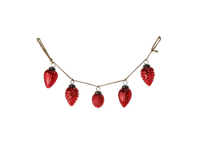 Rote Zapfen-Girlande, Festliches Ornament, 50 cm Länge TK Gruppe® Grosshandel 