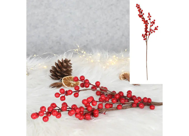 Roter Beerenzweig, Dekoratives Element, Ca. 75cm Hoch TK Gruppe® Grosshandel 