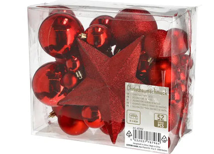 Roter Christbaumkugel-Mix - 52er Set Festliche Schmuckstücke TK Gruppe® Grosshandel 