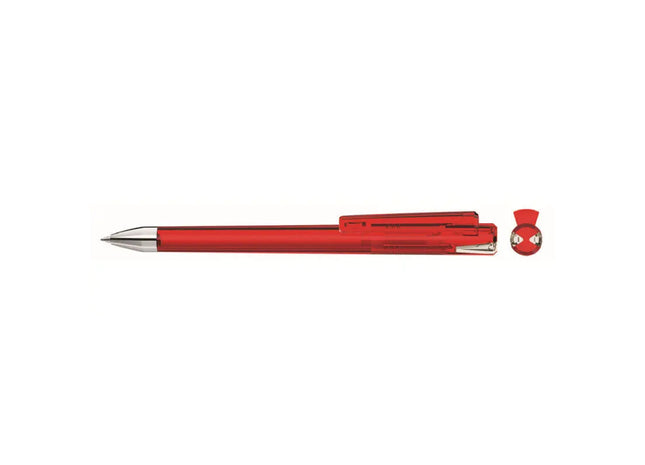 Roter Crys Transparent Si Drehkugelschreiber - Klarer Eleganter Schreiber TK Gruppe® Grosshandel 