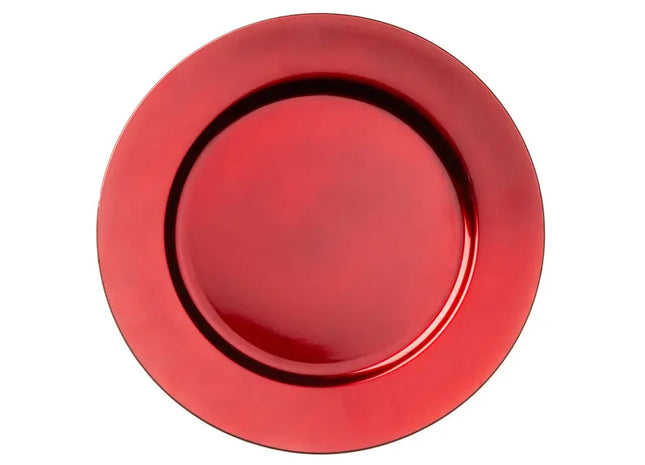 Roter Dekoteller, 33 cm Durchmesser – Eleganter Tischschmuck für jeden Anlass TK Gruppe® Grosshandel 