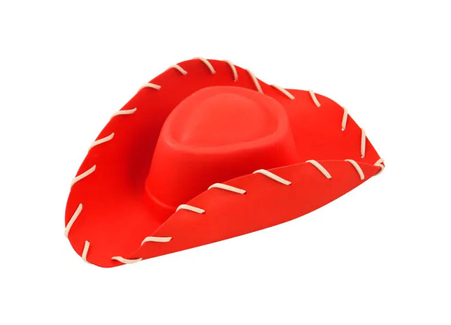 Roter Eva Cowboy Hut für Kinder - Leichtes Western Kostümzubehör TK Gruppe® Grosshandel 