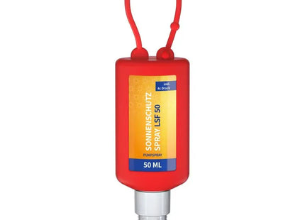 Rotes Sonnenschutzspray 50 ml, LSF 30, stylisches Design TK Gruppe® Grosshandel 