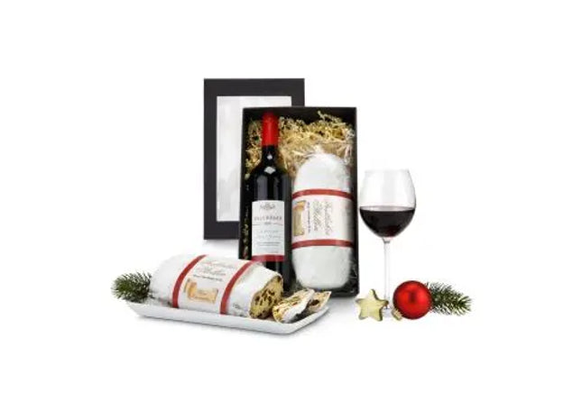 Rotwein & Stollen Geschenkset: Genussvolle Weihnachtstradition TK Gruppe® Grosshandel 
