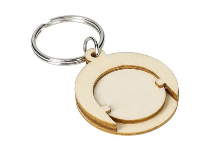 Round Natur-Holzchip Schlüsselanhänger, Ökologisch & Robust TK Gruppe® Grosshandel 