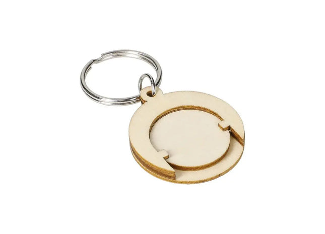 Round Natur-Holzchip Schlüsselanhänger, Ökologisch & Robust TK Gruppe® Grosshandel 