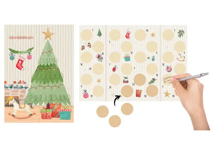 Rubbel-Adventskalender zum Aufklappen, Interaktiv, Höhe ca. 30 cm TK Gruppe® Grosshandel 