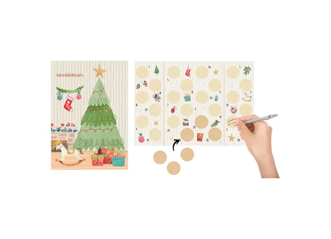 Rubbel-Adventskalender zum Aufklappen, Interaktiv, Höhe ca. 30 cm TK Gruppe® Grosshandel 