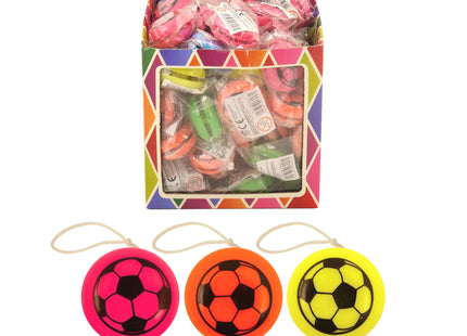 Rückkehr-Top Fußball-Yo-Yo 3,8 cm, 5 verschiedene Farben, Geschicklichkeitspielzeug für Kinder TK Gruppe® Grosshandel 