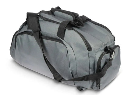 Sporttasche / Rucksack Karo R-PET 27L - grau, wandelbar, umweltfreundlich, geräumig TK Gruppe® Grosshandel 