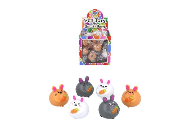 Rückzieh-Kaninchen mit Karotte, 4 cm, 3 verschiedene Farben TK Gruppe® Grosshandel 