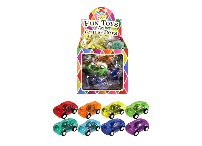 Rückziehautos, 5 cm, 8 Designs, 8 verschiedene Farben, Set TK Gruppe® Grosshandel 