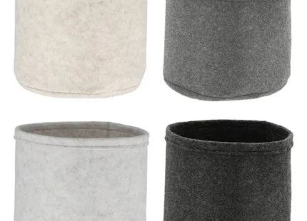 Runde Aufbewahrungskörbe aus Filz - 4er Set, ca. 24cm Durchmesser, Robuste & Vielseitige Organizer TK Gruppe® Grosshandel 