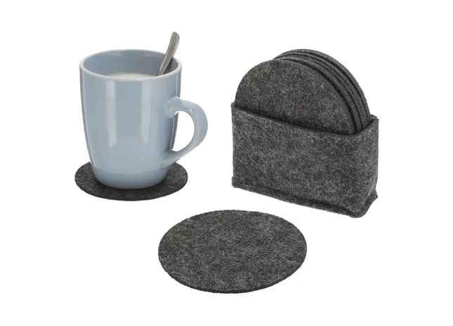 Runde Filz-Untersetzer, Durchmesser 10 cm, 8er-Set TK Gruppe® Grosshandel 