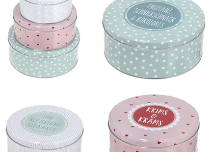 Runde Gebäckdose Krims Krams 3er Set - Keksdosen, Backaufbewahrung, Dekorative Dosen TK Gruppe® Grosshandel 