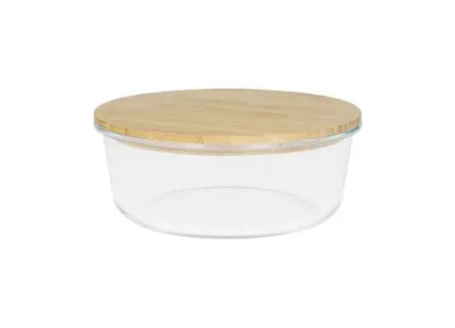 Runde Glasbox Balance, Transparent-Braun, 19x7.5 cm TK Gruppe® Grosshandel 
