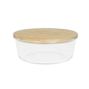 Runde Glasbox Balance, Transparent & Braun, 17x7 cm TK Gruppe® Grosshandel 