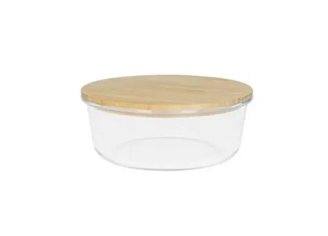 Runde Glasbox Balance, Transparent & Braun, 17x7 cm TK Gruppe® Grosshandel 