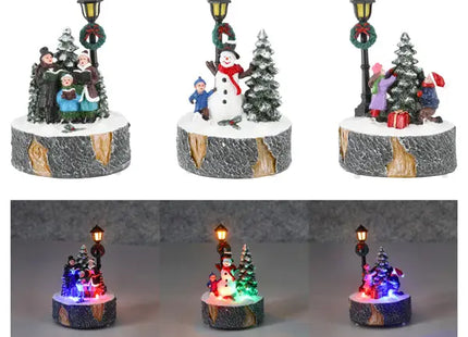 Runde LED-Winterlandschaften, 3er-Set, Festliche Deko, 9x13 cm TK Gruppe® Grosshandel 