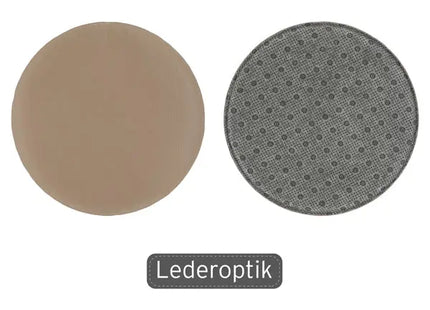Runde Sitzauflage in Beige Lederoptik, 35 cm Durchmesser, Komfortabel TK Gruppe® Grosshandel 