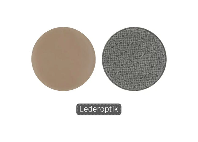 Runde Sitzauflage in Beige Lederoptik, 35 cm Durchmesser, Komfortabel TK Gruppe® Grosshandel 
