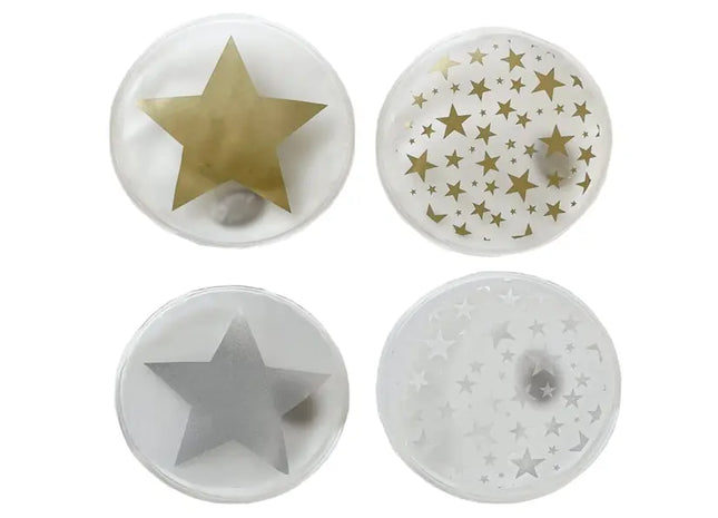 Runde Taschenheizkissen mit Sternmotiv, 4er-Set, Tragbare Wärme TK Gruppe® Grosshandel 