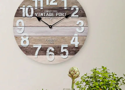 Runde Wanduhr Nostalgie Holz, Design 2, 45cm Durchmesser - Vintage Zeitmesser TK Gruppe® Grosshandel 