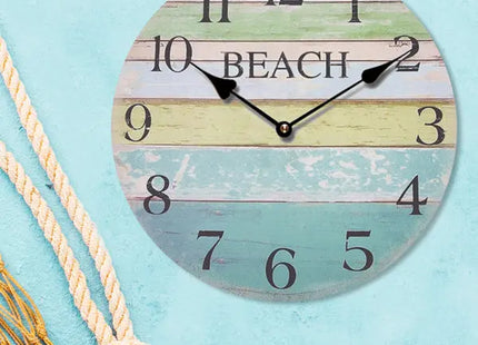 Runde Wanduhr Nostalgie Holz, Design 3, 45cm Durchmesser - Vintage Uhr TK Gruppe® Grosshandel 