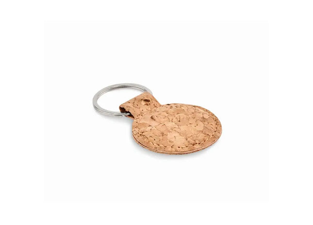 Runder CINCIN Schlüsselring aus Kork - Naturfarben Beige TK Gruppe® Grosshandel 