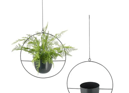 Runder Hängepflanztopf, Anthrazit, ca. 65cm Höhe – Stilvoller Pflanzkübel | Moderner Hängekorb TK Gruppe® Grosshandel 