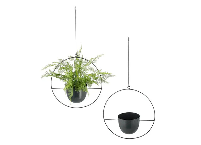 Runder Hängepflanztopf, Anthrazit, ca. 65cm Höhe – Stilvoller Pflanzkübel | Moderner Hängekorb TK Gruppe® Grosshandel 