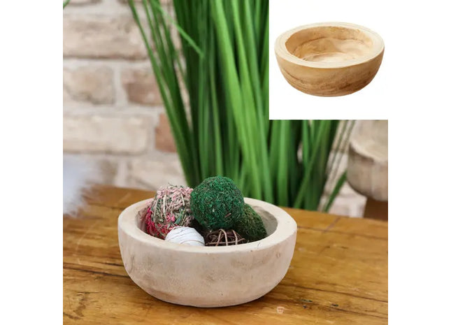 Runder Holz-Dekoteller, klein, ca. 18cm Durchmesser – Rustikales Holztablett, Natürliche Dekoration TK Gruppe® Grosshandel 