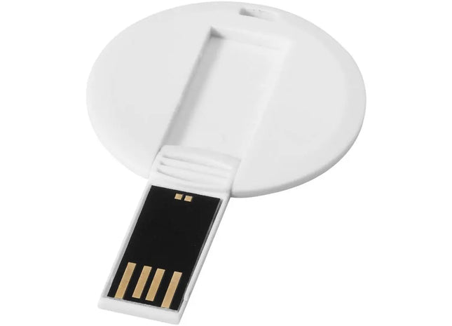 Runder Kreditkarten USB-Speicherstick - Weiß - 1GB TK Gruppe® Grosshandel 