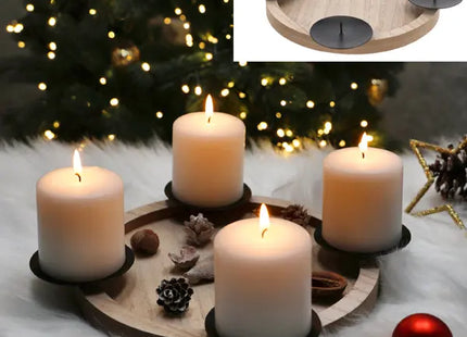 Rundes Adventsleuchter-Tablett, klein, Durchmesser 28cm - Weihnachtsdeko TK Gruppe® Grosshandel 