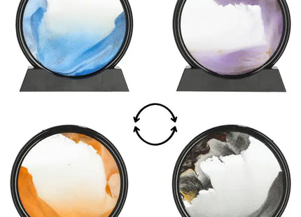 Rundes Sandkunstbild zum Drehen, 25,5 cm Durchmesser, 4er-Set - Zauberhafte Wanddeko TK Gruppe® Grosshandel 