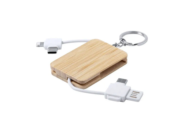 Rusell Ladekabel-Schlüsselanhänger - Weiß Praktisches, Tragbares USB-Ladekabel für Unterwegs TK Gruppe® Grosshandel 