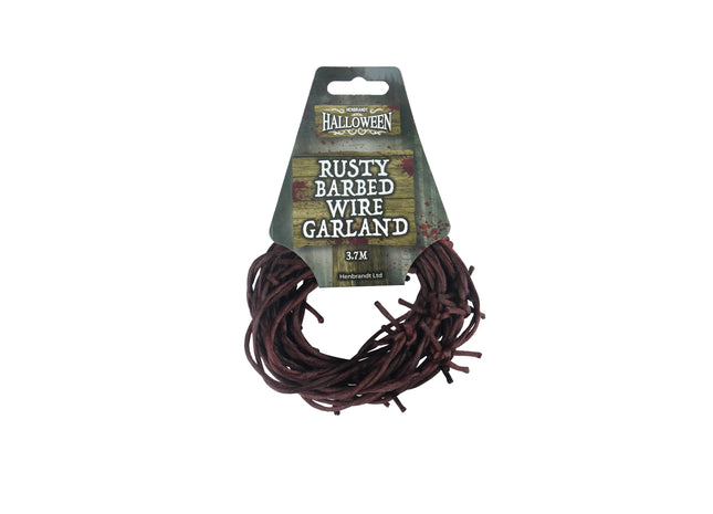 Rustige Stacheldraht-Girlande 3,7 m – gruselige Halloween-Dekoration TK Gruppe® Grosshandel 