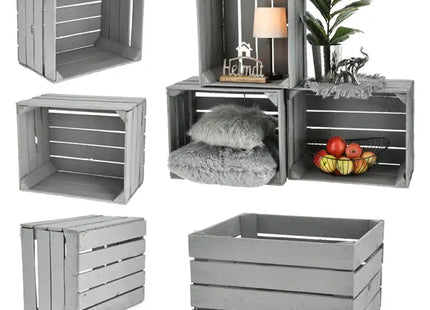 Rustikale Graue Holz-Obstkiste, Vintage, Gebraucht TK Gruppe® Grosshandel 