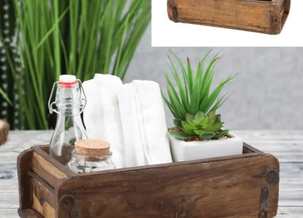 Rustikale Holzkiste in Ziegelform aus Altholz, Länge 30cm - Stilvolle Aufbewahrung TK Gruppe® Grosshandel 