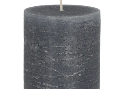 Rustikale Stumpenkerze in Grau, klein, Maße 7x8 cm – Gemütliche Atmosphäre TK Gruppe® Grosshandel 