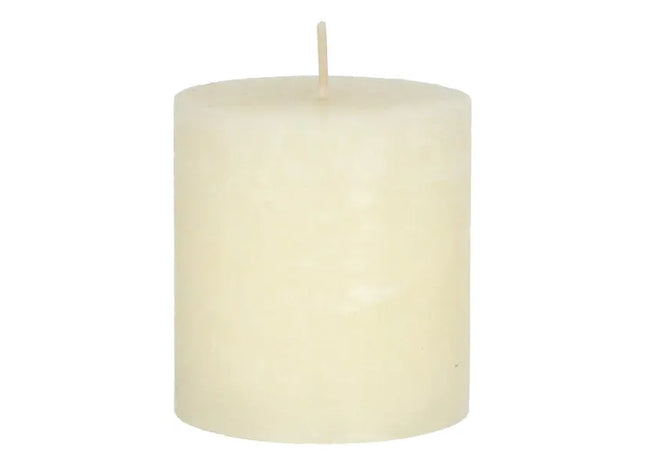 Rustikale Stumpenkerze, cremefarben, Größe S, ca. 7x8cm - Stimmungsvolle Kerzen für Ihr Zuhause TK Gruppe® Grosshandel 